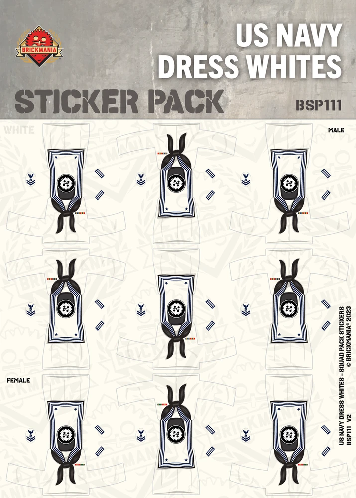 US Navy Dress Whites - Squad Pack Stickers