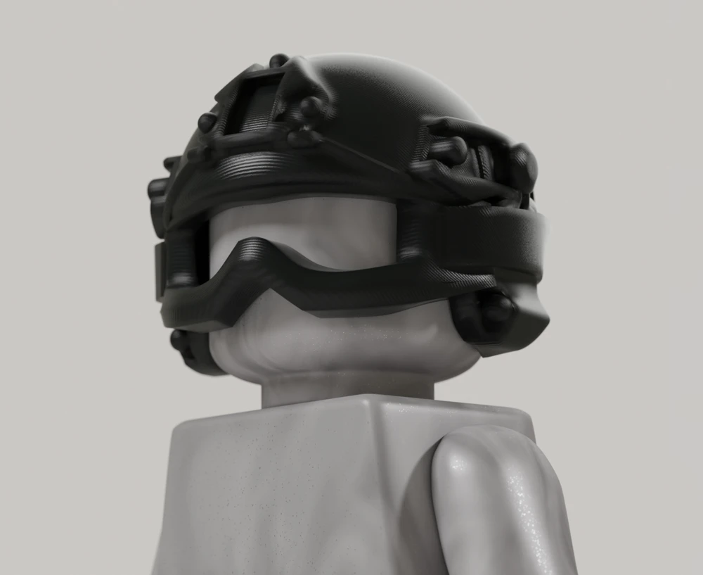 Fast Helmet with Goggles - Brickmania Custom Minifigure Accessory