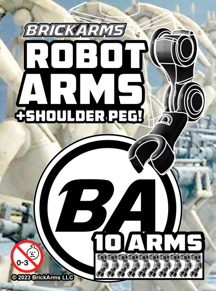 BrickArms® Robot Arms with Shoulder Peg (10 Arms)