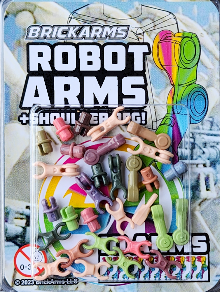 BrickArms® Robot Arms with Shoulder Peg (10 Arms) - WACKY