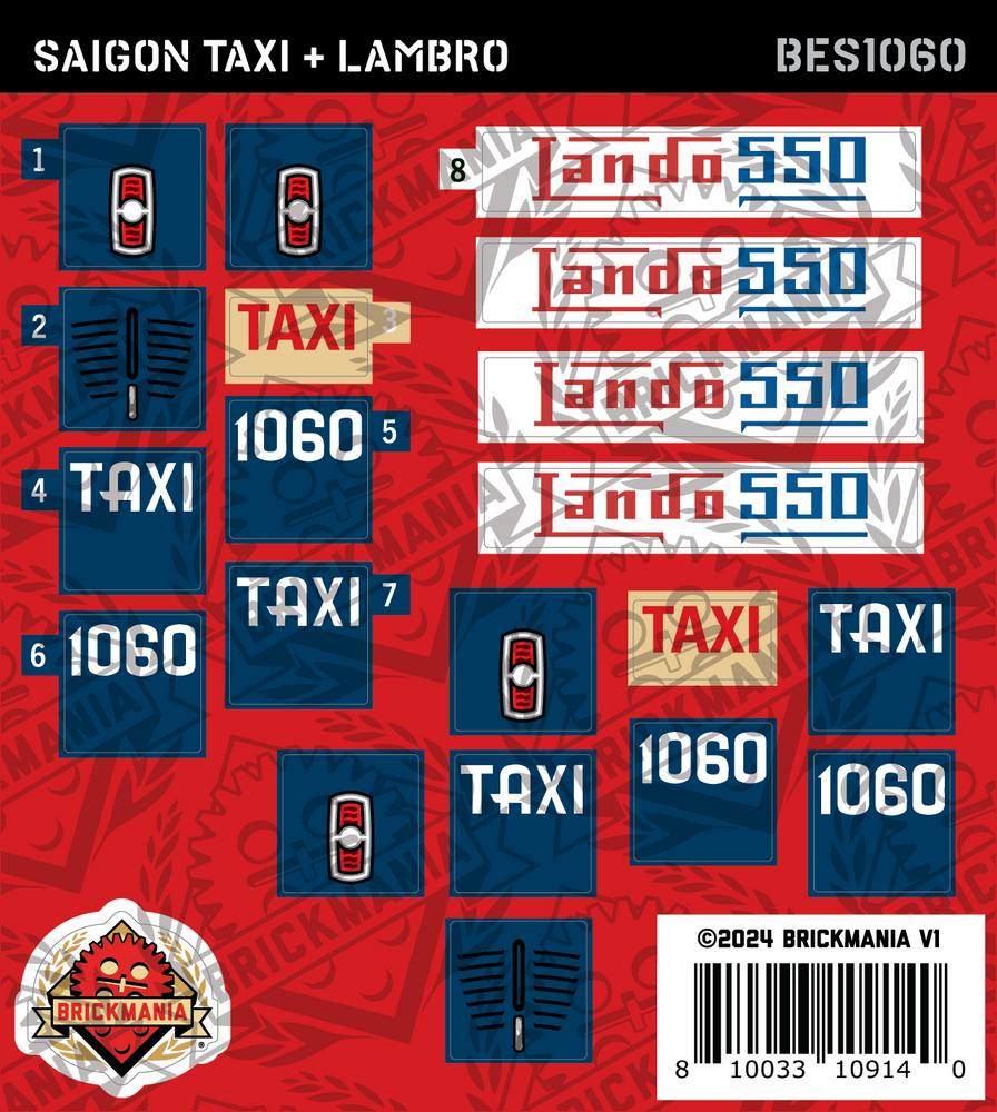 Saigon Taxi + Lambro (BKE1060)  - Sticker Pack