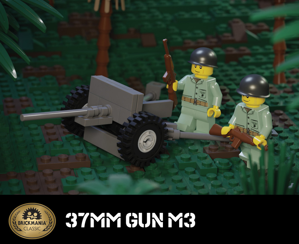 37mm Gun M3 – WWII American Anti-Tank Gun – Brickmania Classic Series