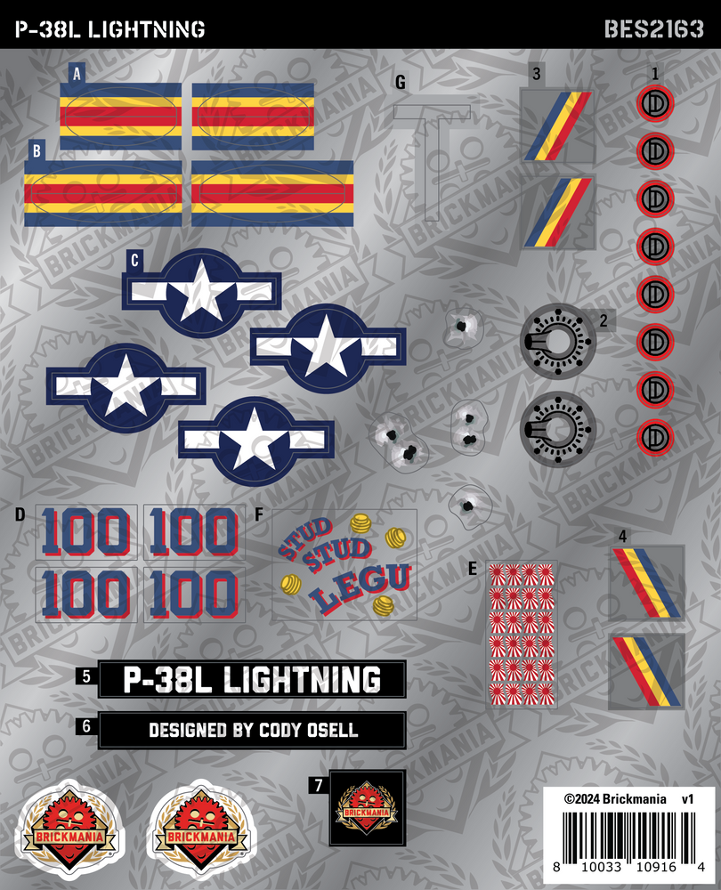 P-38L Lightning (BKE2163)  - Sticker Pack