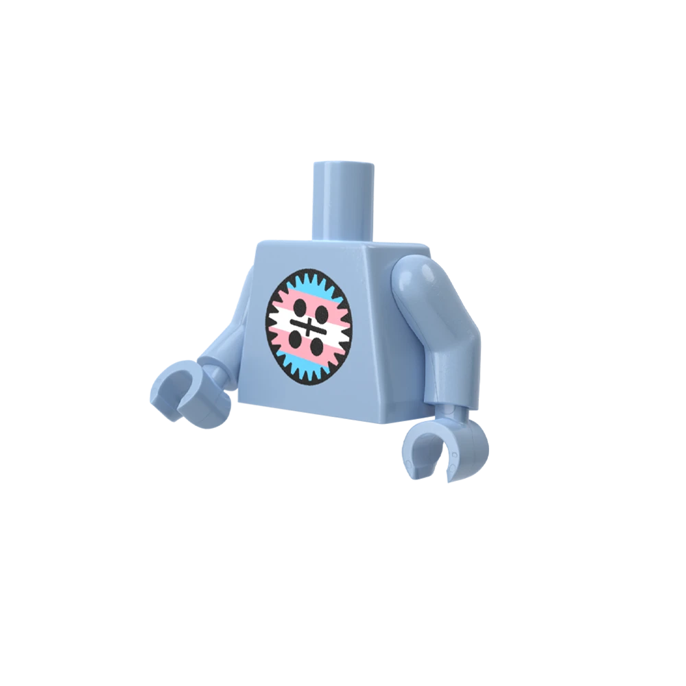 Trans Pride Gear Minifig Torso
