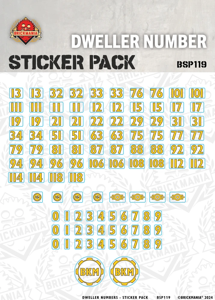 Dweller Numbers Sticker Pack