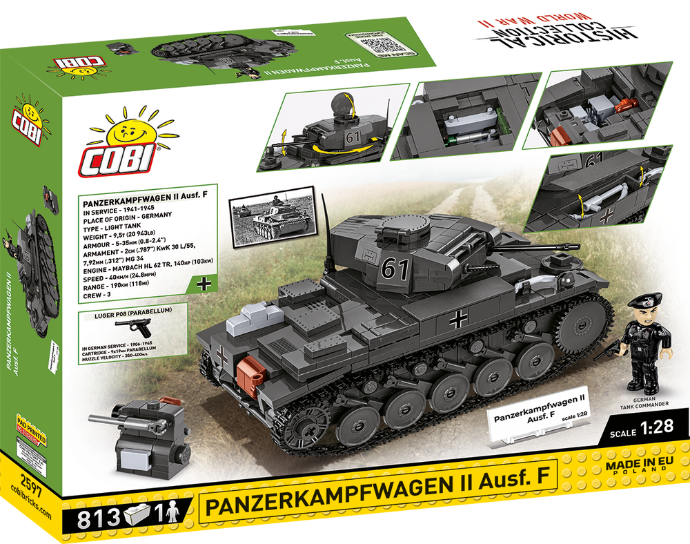 COBI PanzerKampWagen II Ausf. F Tank : Set #2597