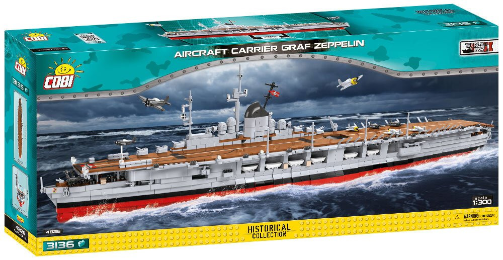 COBI 4826 Historical Collection WWII Niemiecki Lotniskowiec Aircraft Carrier Graf Zeppelin 3136 Klockow P1
