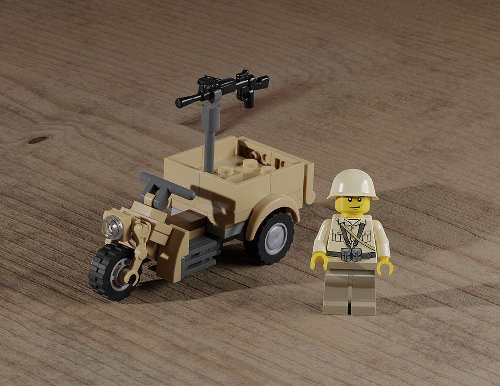 Moto-Guzzi Trialce	- WW2 Italian Utility Vehicle - Brickmania Classic Series