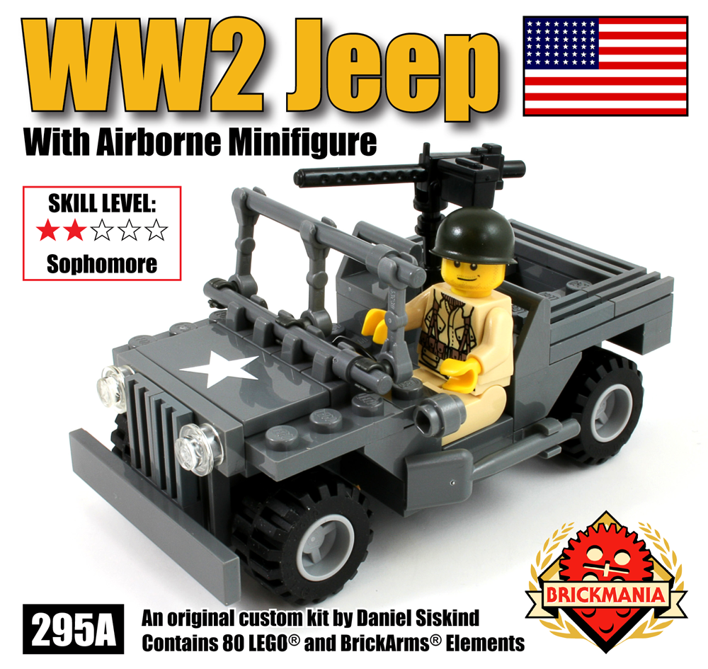 WWII Jeep w/ M3 Howitzer and 2x US Airborne Infantry Soldiers