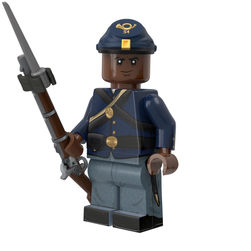 54th Massachusetts Rifleman with Perfect Caliber™ BrickArms® Caplock Musket and Bayonet
