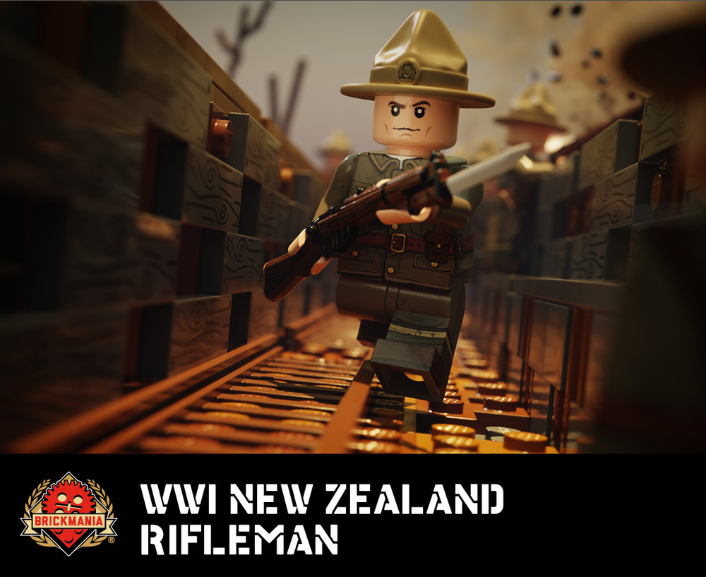 WWI New Zealand Expeditionary Force Rifleman with Perfect Caliber™ BrickArms® SMLE Rifle with Bayonet