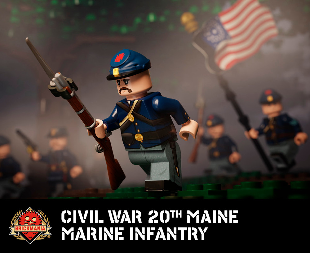 Civil War 20th Maine Rifleman with Perfect Caliber™ BrickArms® Caplock Musket & Bayonet