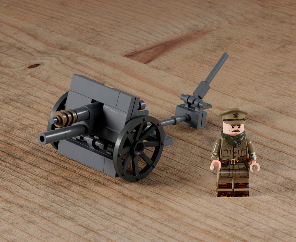 Ordnance QF 13 Pounder Field Gun - With WWI Royal Horse Artillery Officer