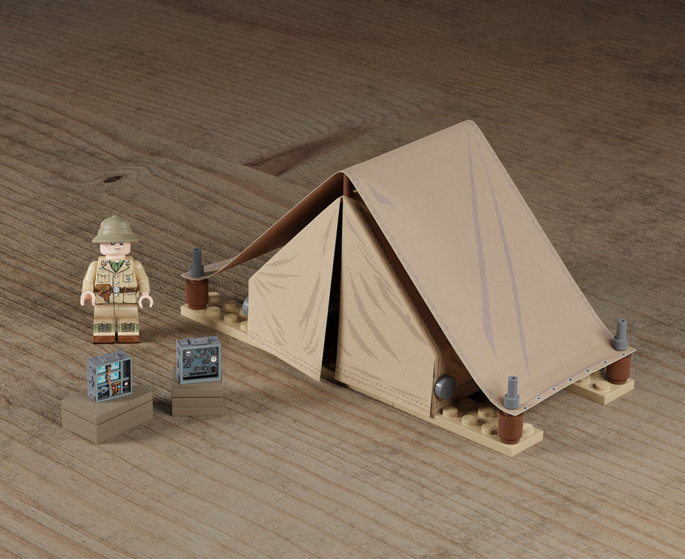 DAK Headquarters	With Werhmacht Officer and Tent