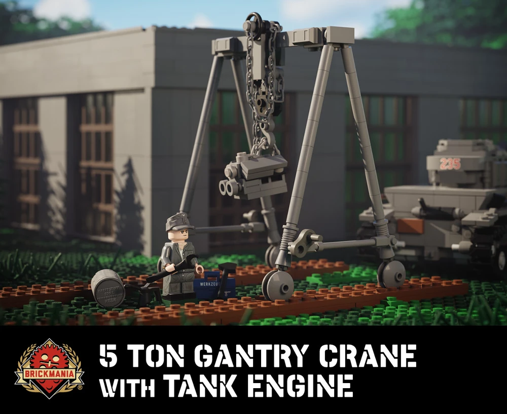 5 Ton Gantry Crane With Tank Engine - WWII German Mechanics Equipment