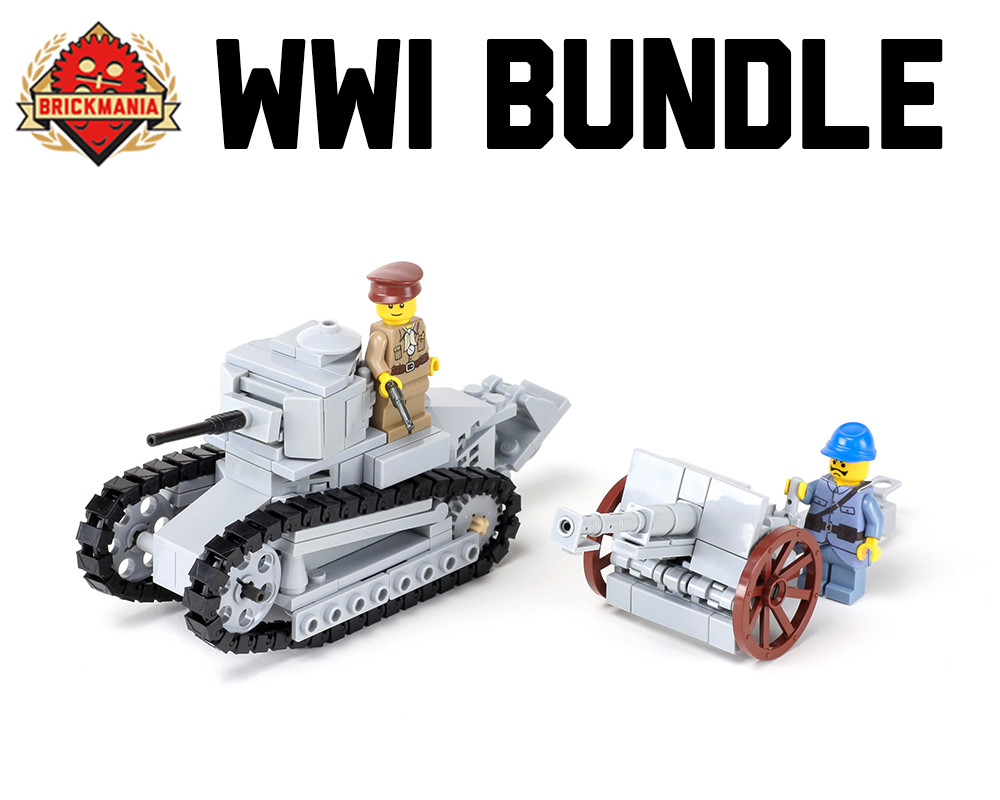 WWI Bundle Renault FT + 75mm Mle 1897 - Brickmania Toys
