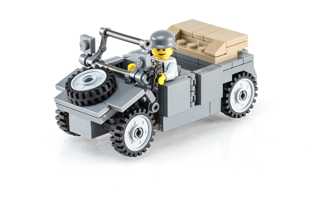 Kübelwagen (Dark Gray) - German Utility Vehicle with Minifig