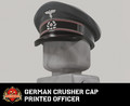 German Crusher Cap – Dark Gray (Printed, Officer)