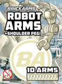 BrickArms® Robot Arms with Shoulder Peg (10 Arms)