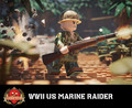 WWII US Marine Raider in Frogskin Camo with Perfect Caliber™ BrickArms® M1 Garand Rifle