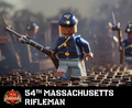 54th Massachusetts Rifleman with Perfect Caliber™ BrickArms® Caplock Musket and Bayonet