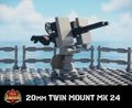 20mm Twin Mount Mk 24 - WWII US Navy Anti-Aircraft Cannon