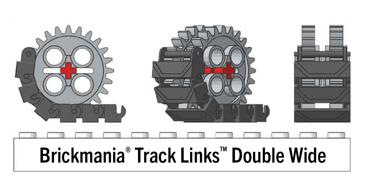 Brickmania® Track Links™ V2 - Chevron Double Wide - Steel - x150