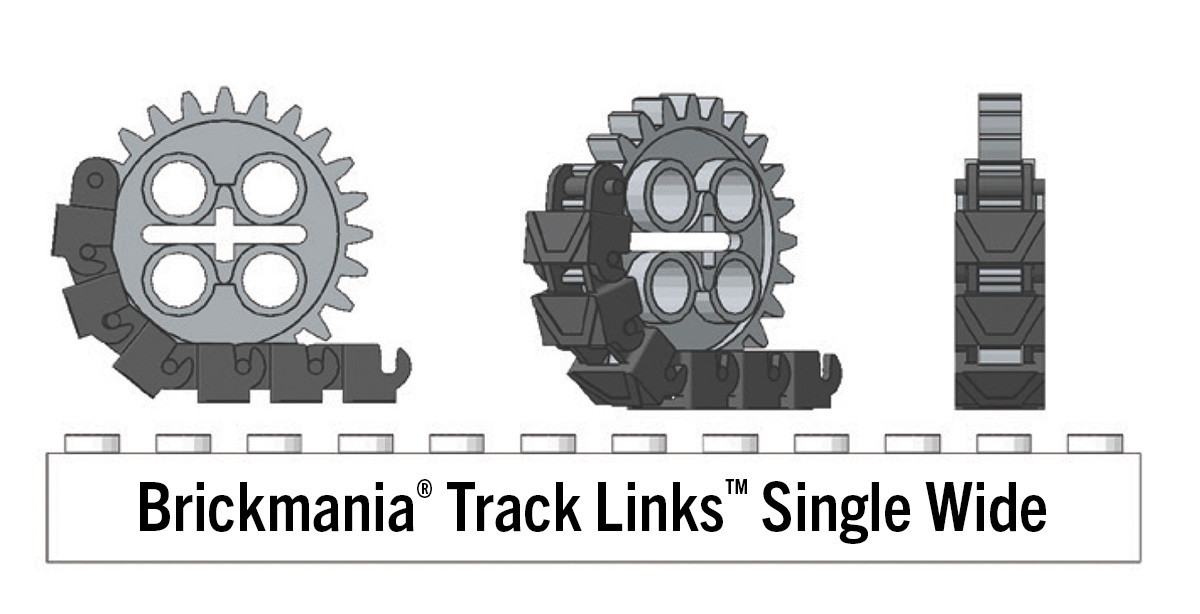 Brickmania Track Links™ V2 - Chevron Single Wide - Brown - x200