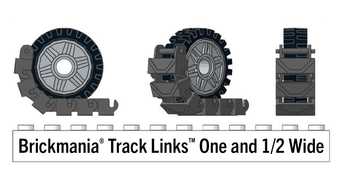 Brickmania® Track Links™ V2 - Chevron One and a Half Wide - Brown