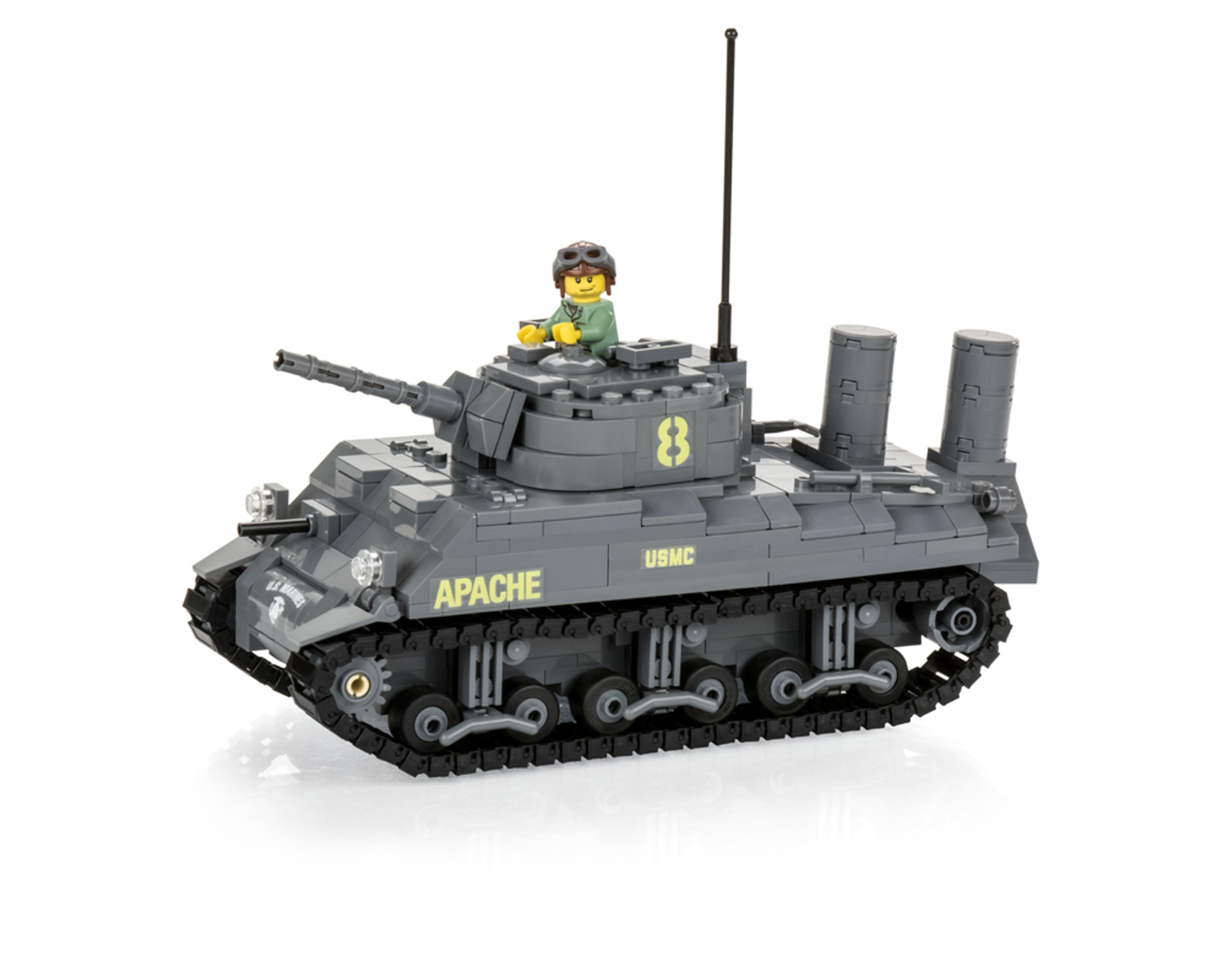 M4A2 Sherman Medium Tank - US Marines - Brickmania Toys