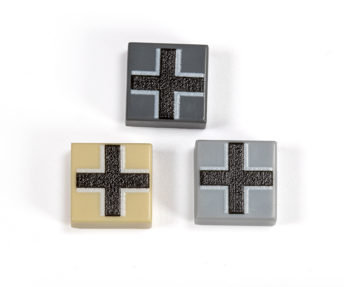 【Rosen Kreuz】VINTAGE WAFFLE KNIT 1 BLK 1x1 Balkenkreuz Tile - Brickmania Toys