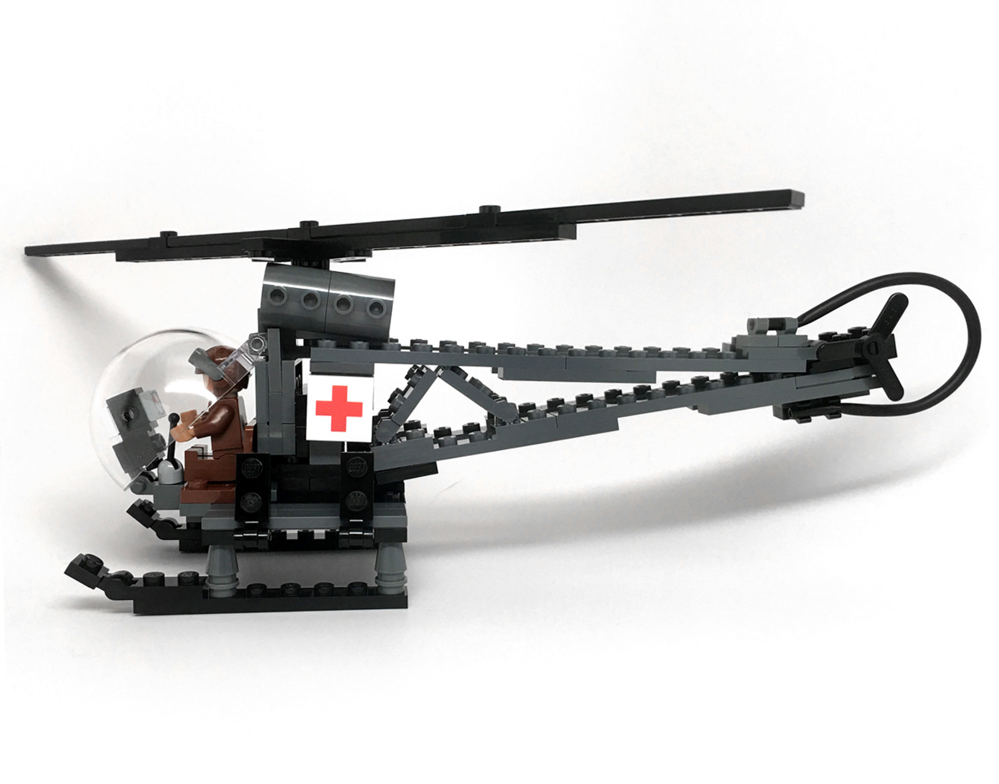 マイキー&ニッキー('76米) US Army Bell 47 MASH Helicopter w/Pilot - Brickmania Toys
