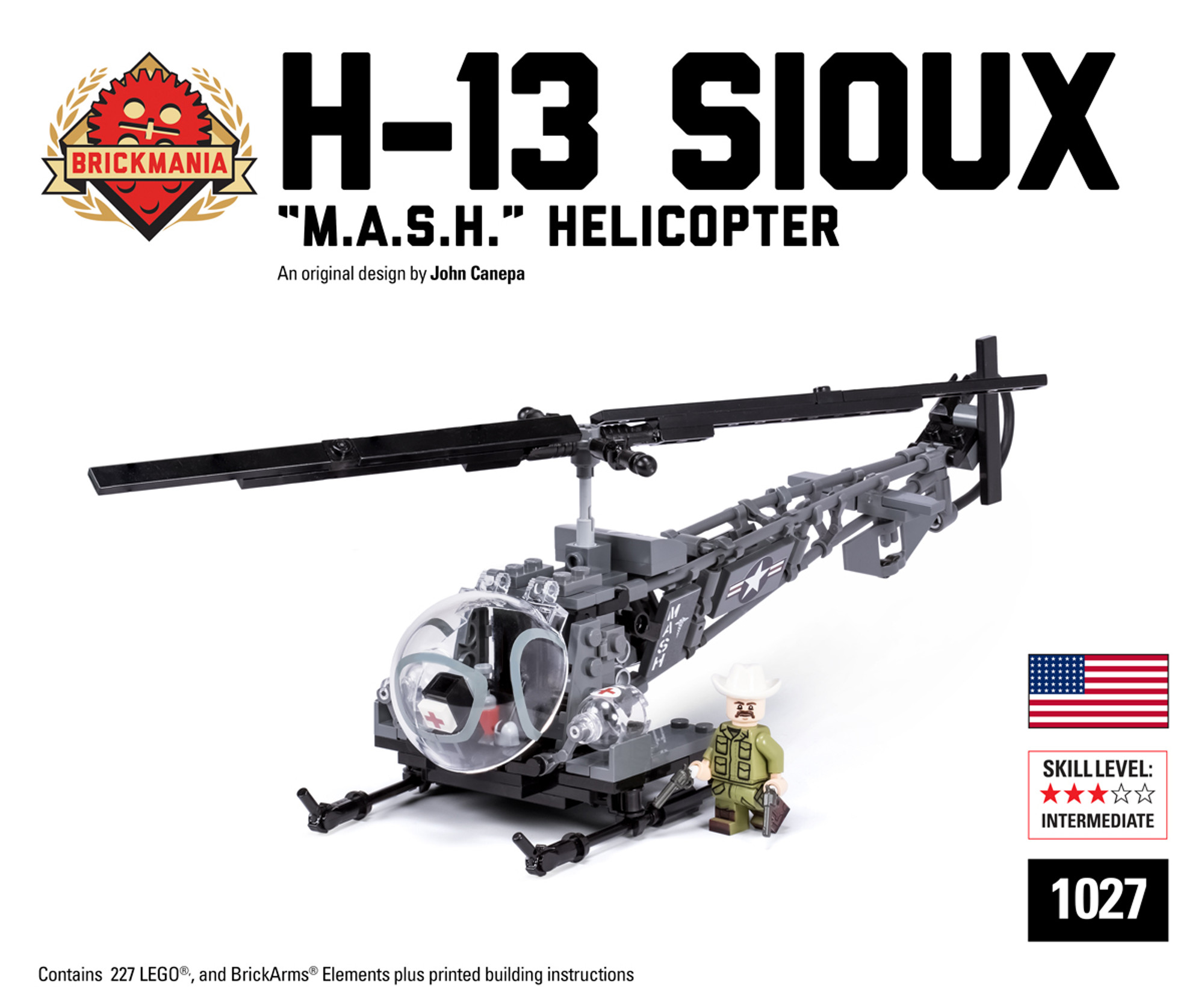 H-13 Sioux “M.A.S.H.” Helicopter - Brickmania Toys