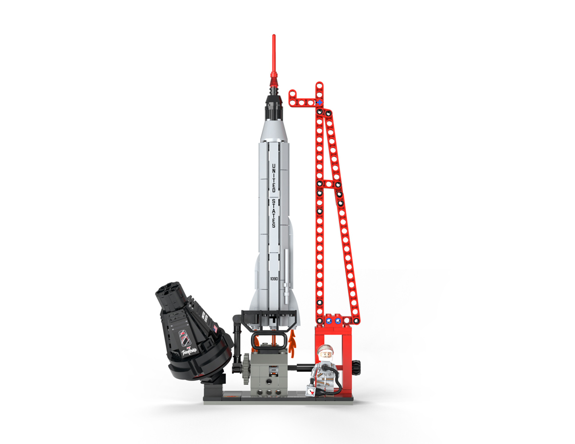 スミス　ＳＭＩＴＨ　ＷＲＣ77Ｈ2Ｂ　ＲＯＣＫＥＴ Friendship 7 (with Mercury-Atlas 6 rocket) - Brickmania Toys