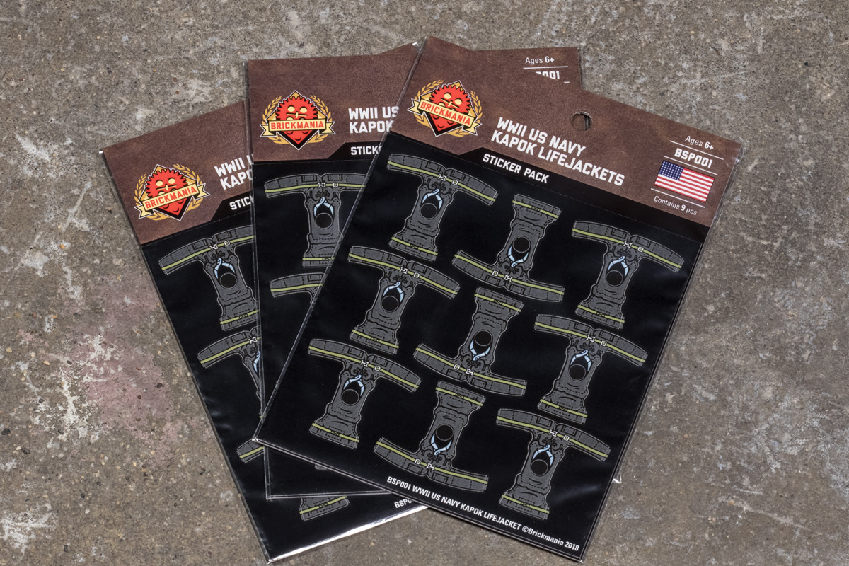 WWII US Navy Kapok Lifejackets Sticker Pack - Brickmania Toys