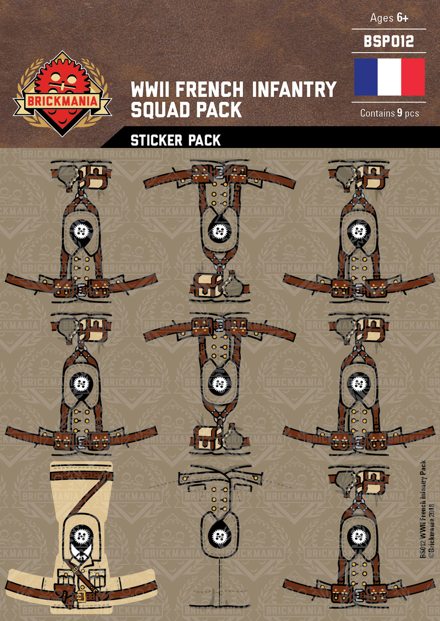 フランス海軍　プレリアル　米沿岸警備隊　パッチ　セット WWII French Infantry - Squad Pack - Stickers - Brickmania Toys