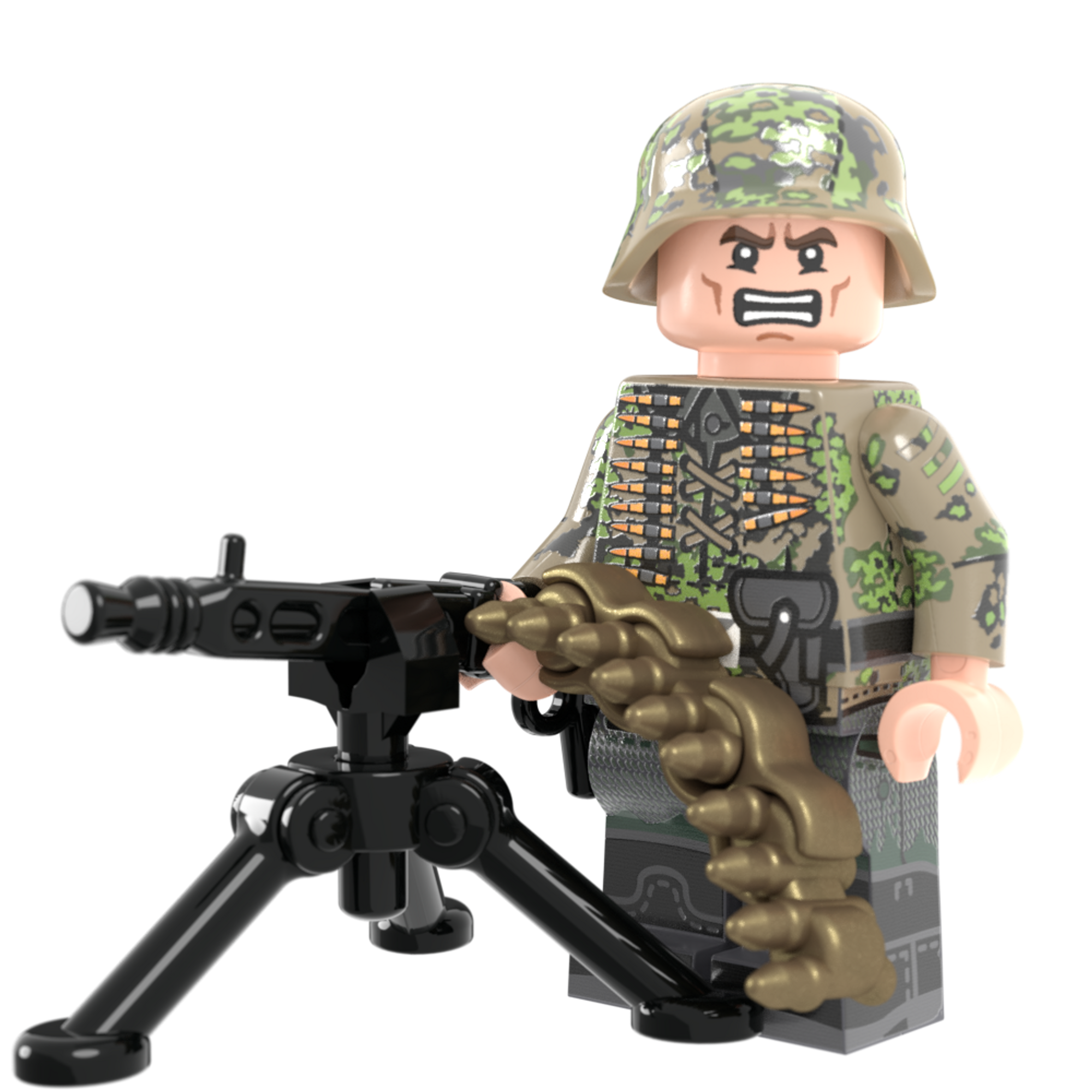 WW2 German MG Gunner Made With REAL LEGO® Minifigure Parts 