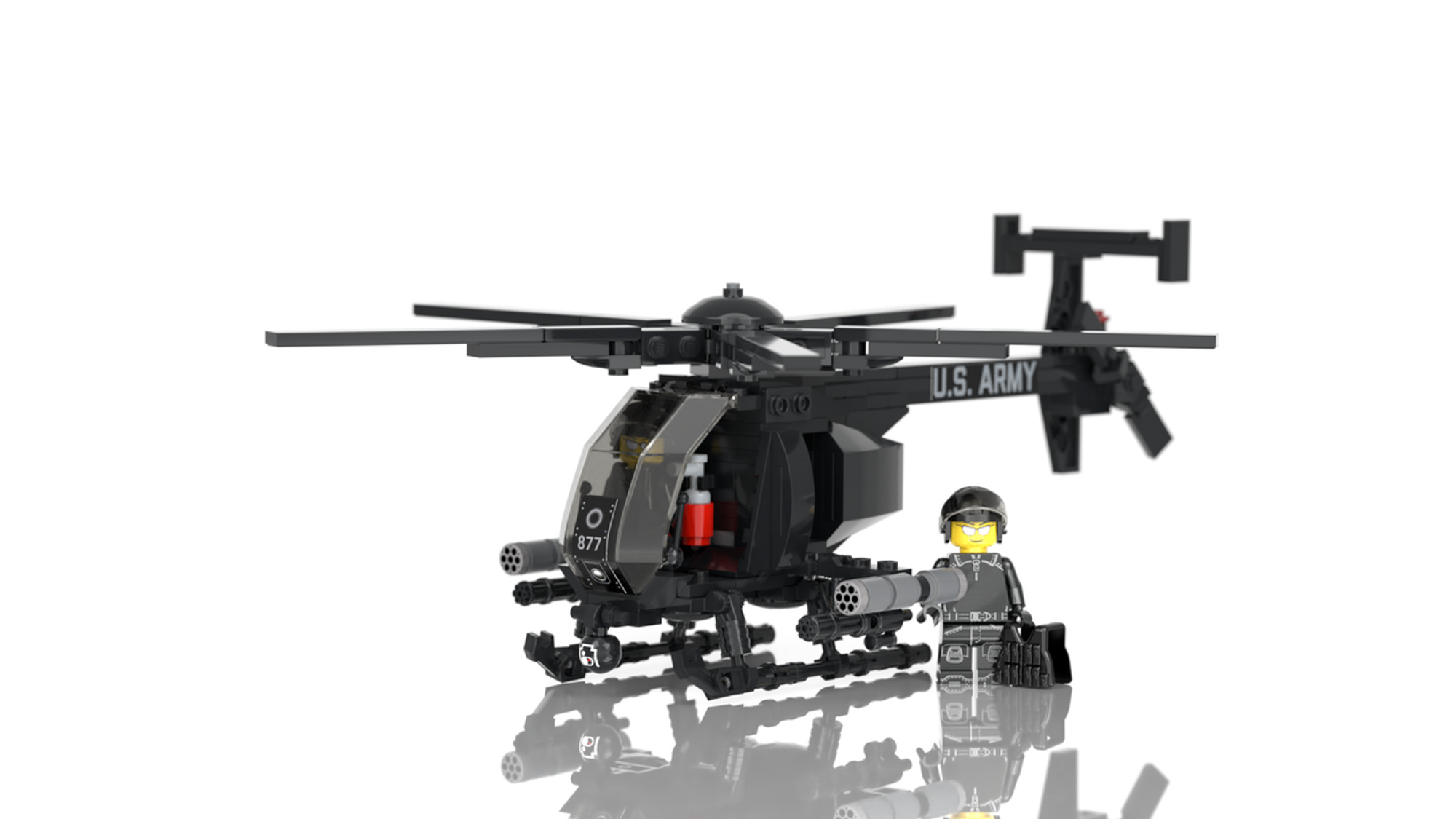 brickmania製アメリカ軍AH-6 リトルバード特殊部隊セット Little Bird MH-6/AH-6 - Brickmania Toys