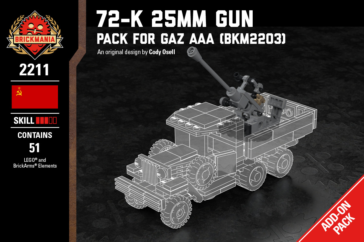72K 25mm Gun Pack for Gaz AAA Brickmania Toys