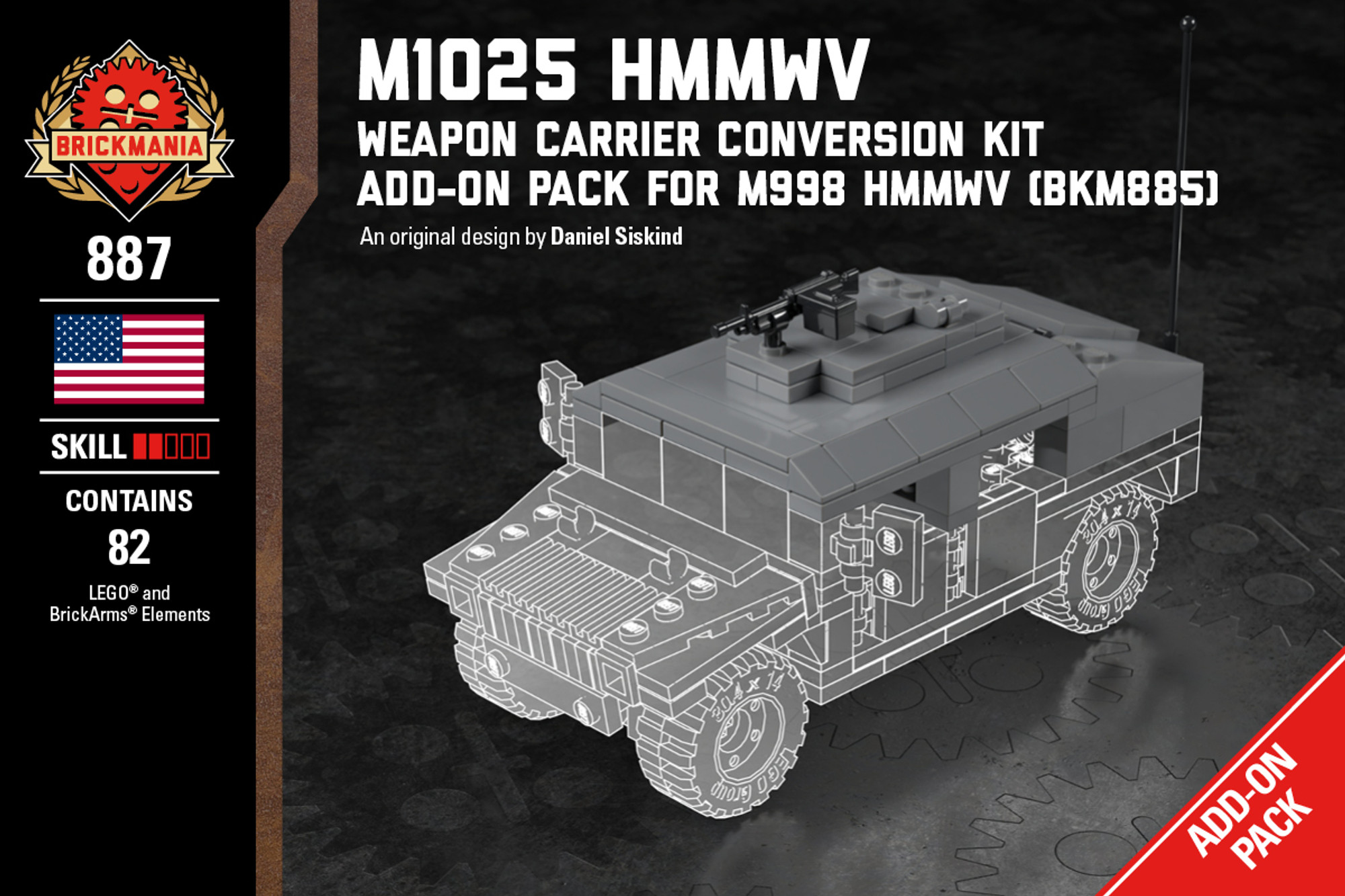 BRICKMANIA HUMVEE M1044 レンジャー部隊使用 M1044 HUMVEE® - Task Force Ranger Edition