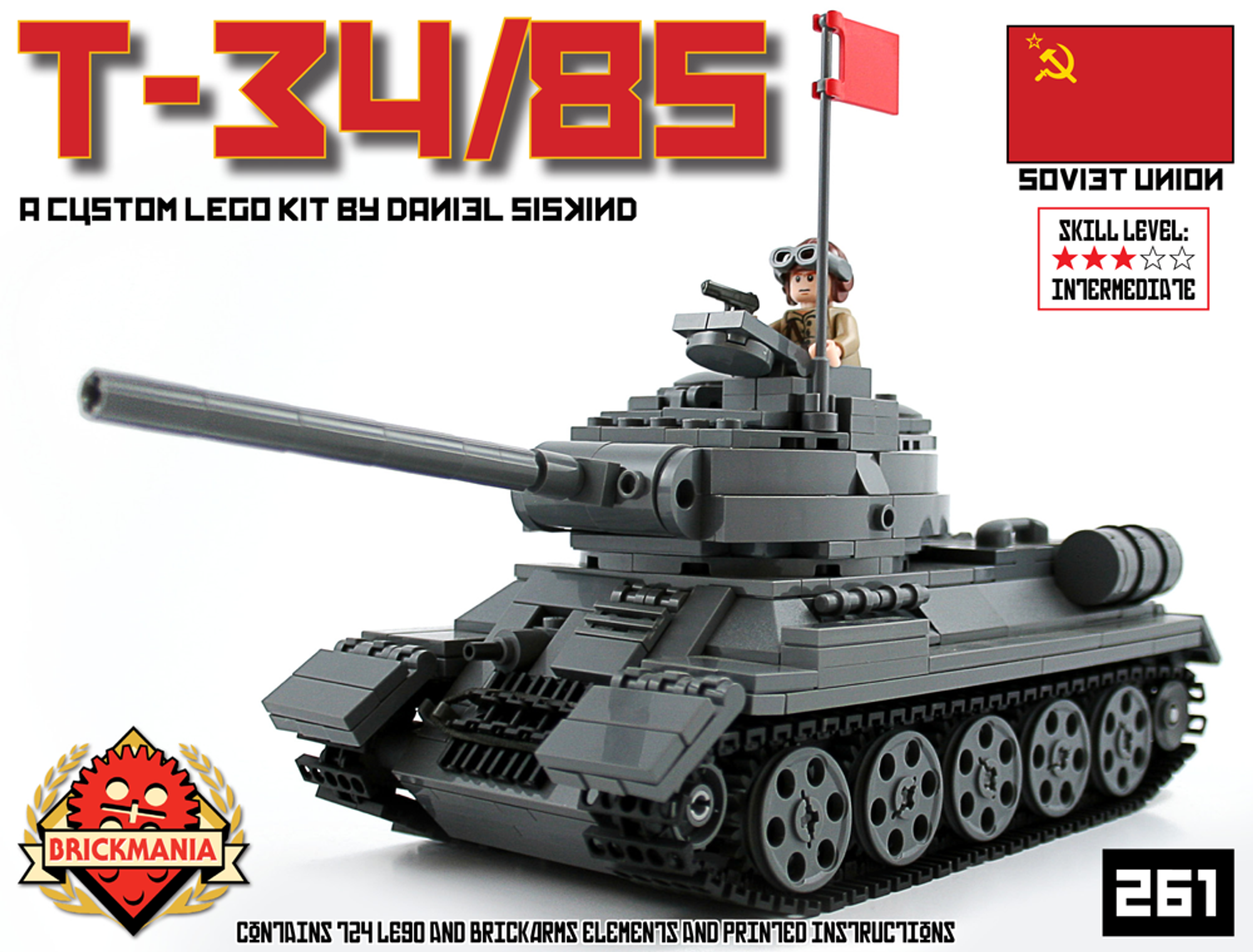 T-34/85 - Premium Building Kit - Brickmania Toys