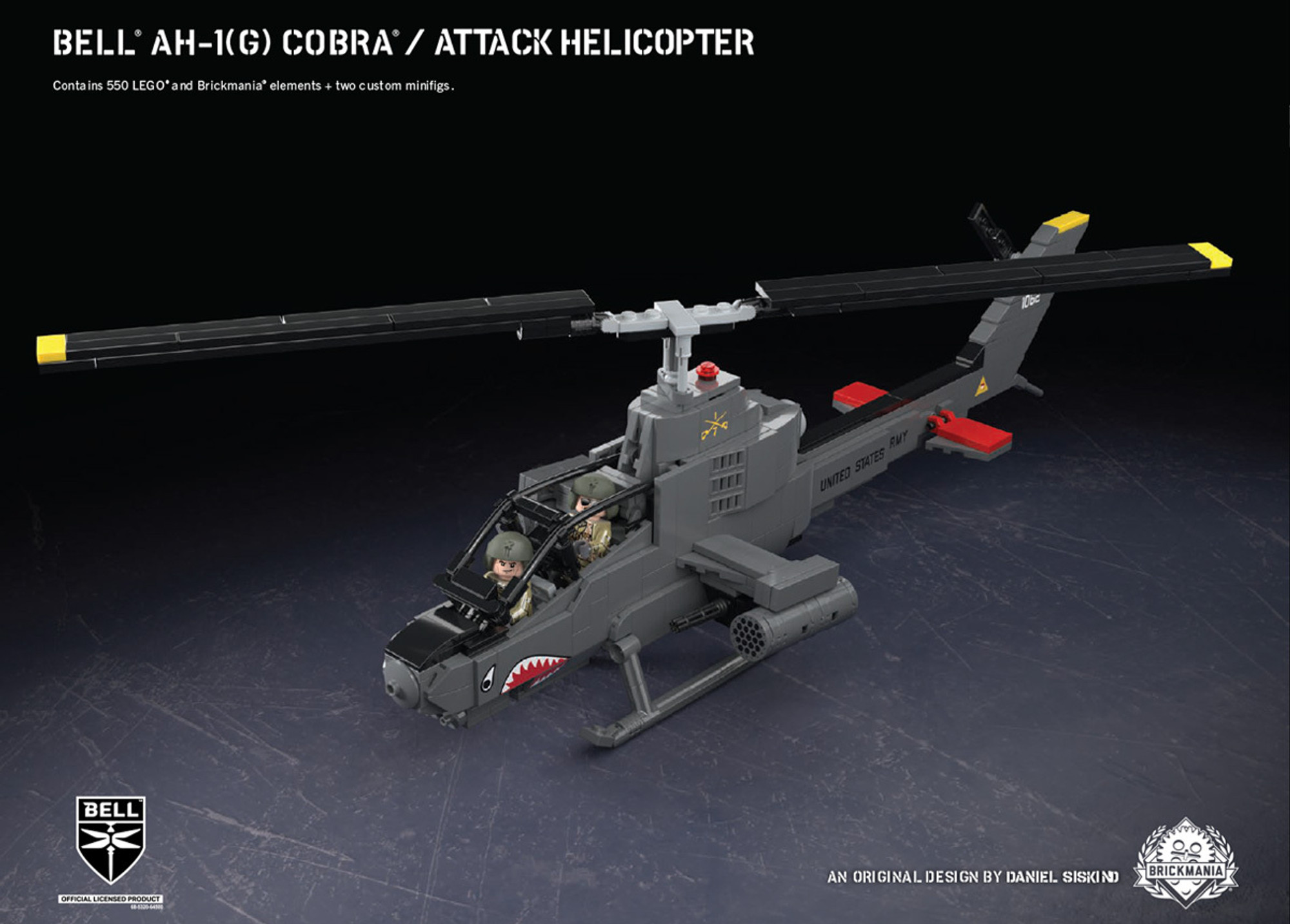 箱はありませんbrickmania製AH-1Gコブラ攻撃ヘリコプター