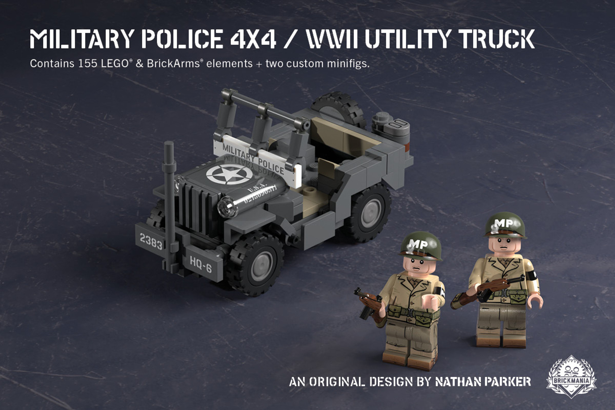 WW2 4 x 4 Utility Vehicle Made With Real Lego® Bricks