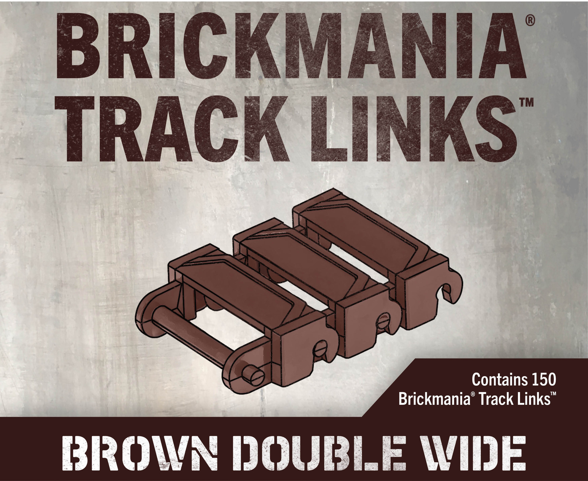 Brickmania® Track Links™ V3 - Chevron Double Wide - Brown - x150