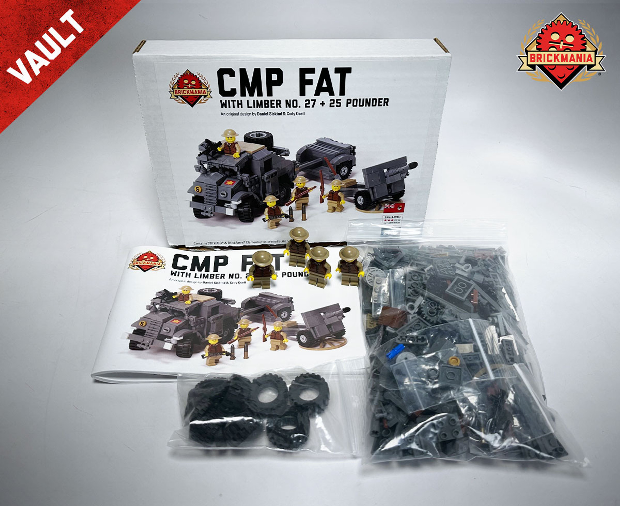 brickmania製ww2 CMP FATトラクターと25ポンド砲牽引セット CMP FAT + 25 Pounder - Brickmania Toys