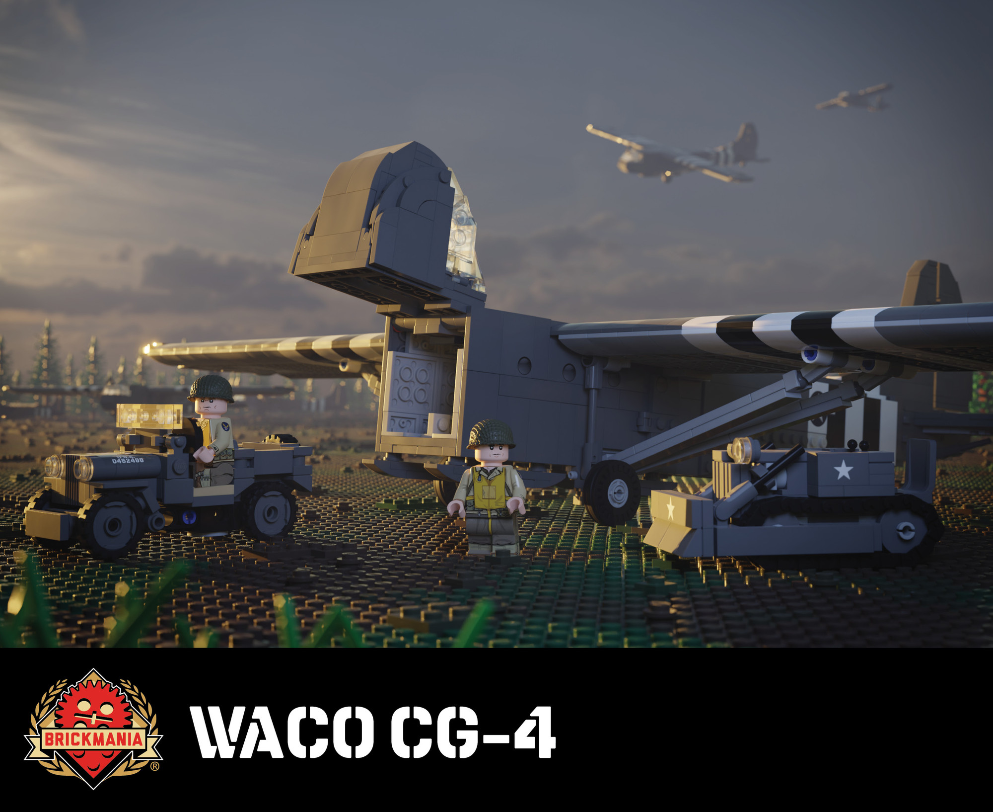 WACO CG-4 American Assault Glider – With Clark CA-1 Dozer and 1/4