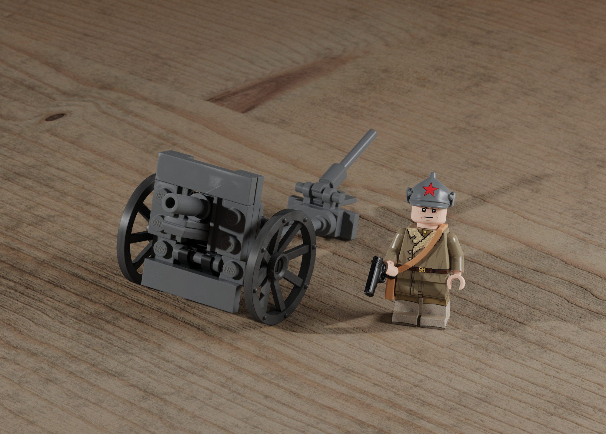 M1927 76mm Regimental Field Gun – With Soviet Winter War Officer