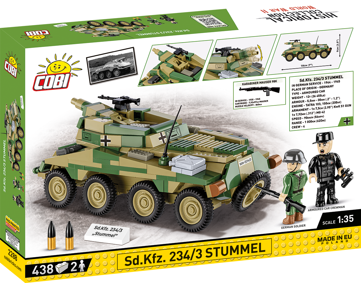 COBI Sd.Kfz. 234/3 Stummel Armored Vehicle : Set #2288