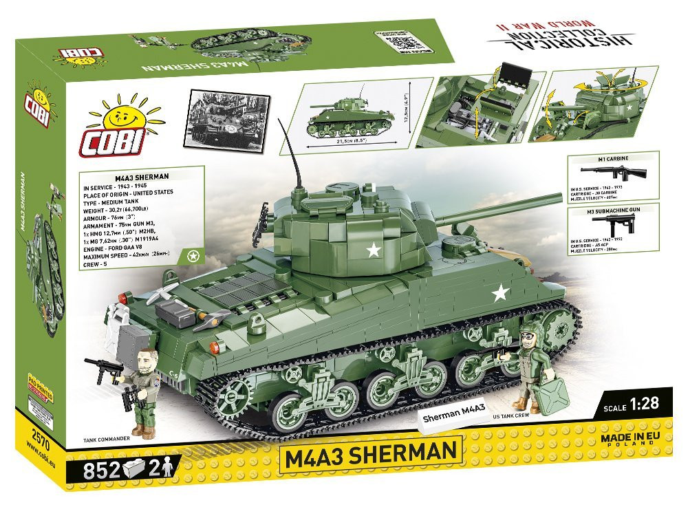 COBI M4A3 Sherman Tank: Set #2570
