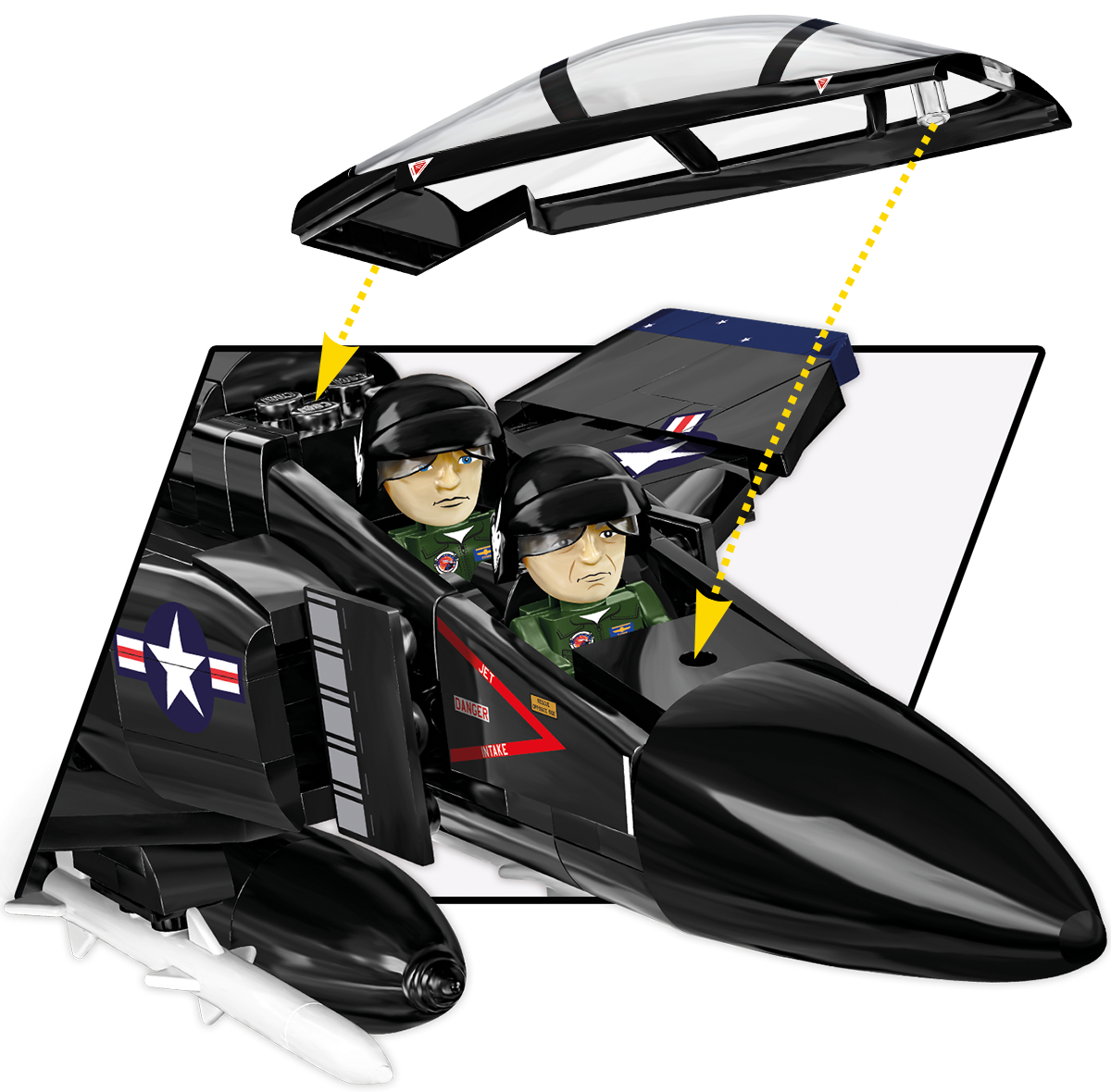 COBI 5818 Mattoncini - Modello Aereo Mirage IIIC Armed Forces Scala 1:48, 444 Pezzi, Licenza Dassault, Età 7+
